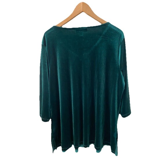 Catherines Women's Anywear Velvet Emerald Green V-Neck Tunic Size 1X Holiday - Picture 6 of 6